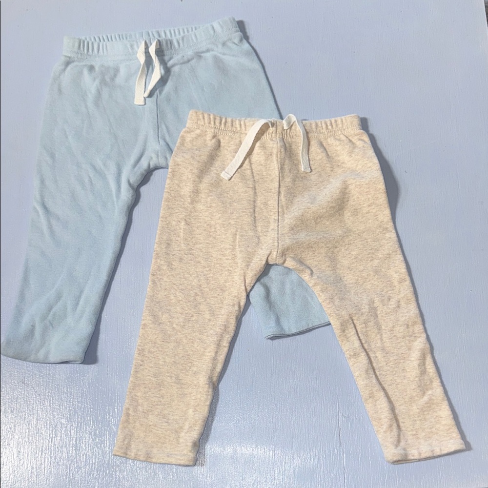 Classic Kids Pull-On Jersey Pants - Light Blue & Heather Gray